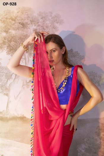 LAXMINAM OP-928 DESIGNER CHIFFON SAREE WHOLESALER IN INDIA